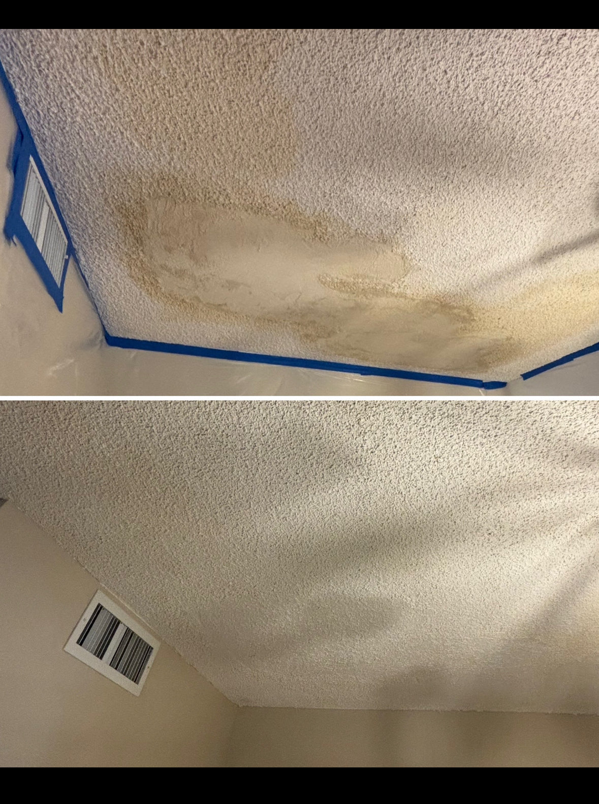 Popcorn ceiling repair done fast and clean